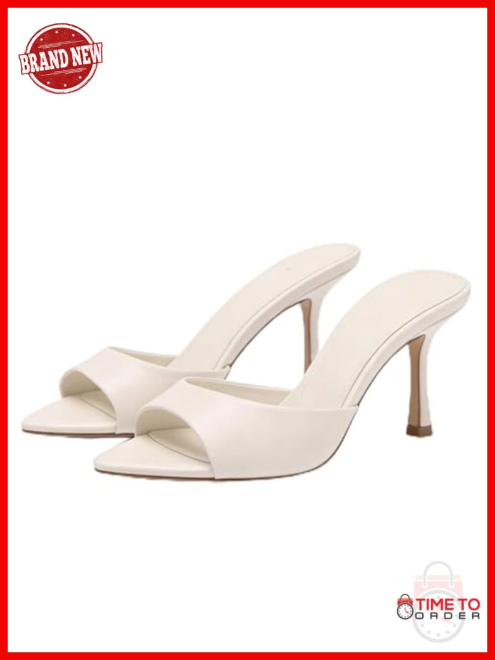 Slip On Open Pointed Toe High Heel Mules Faux Leather Dress Pumps